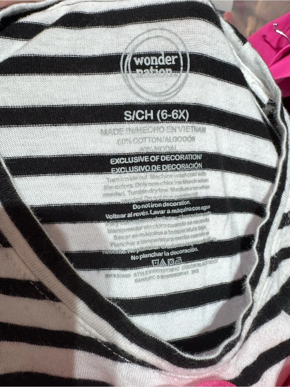 Girls size S 6/6x | Black & White Striped Flamingo Tee - Picture 4 of 4